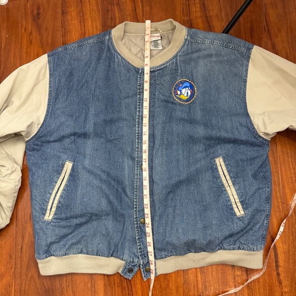 Donald Duck Aw Gee Vintage Disneyland Denim Varisty Jacket Size XL - Picture 10 of 11